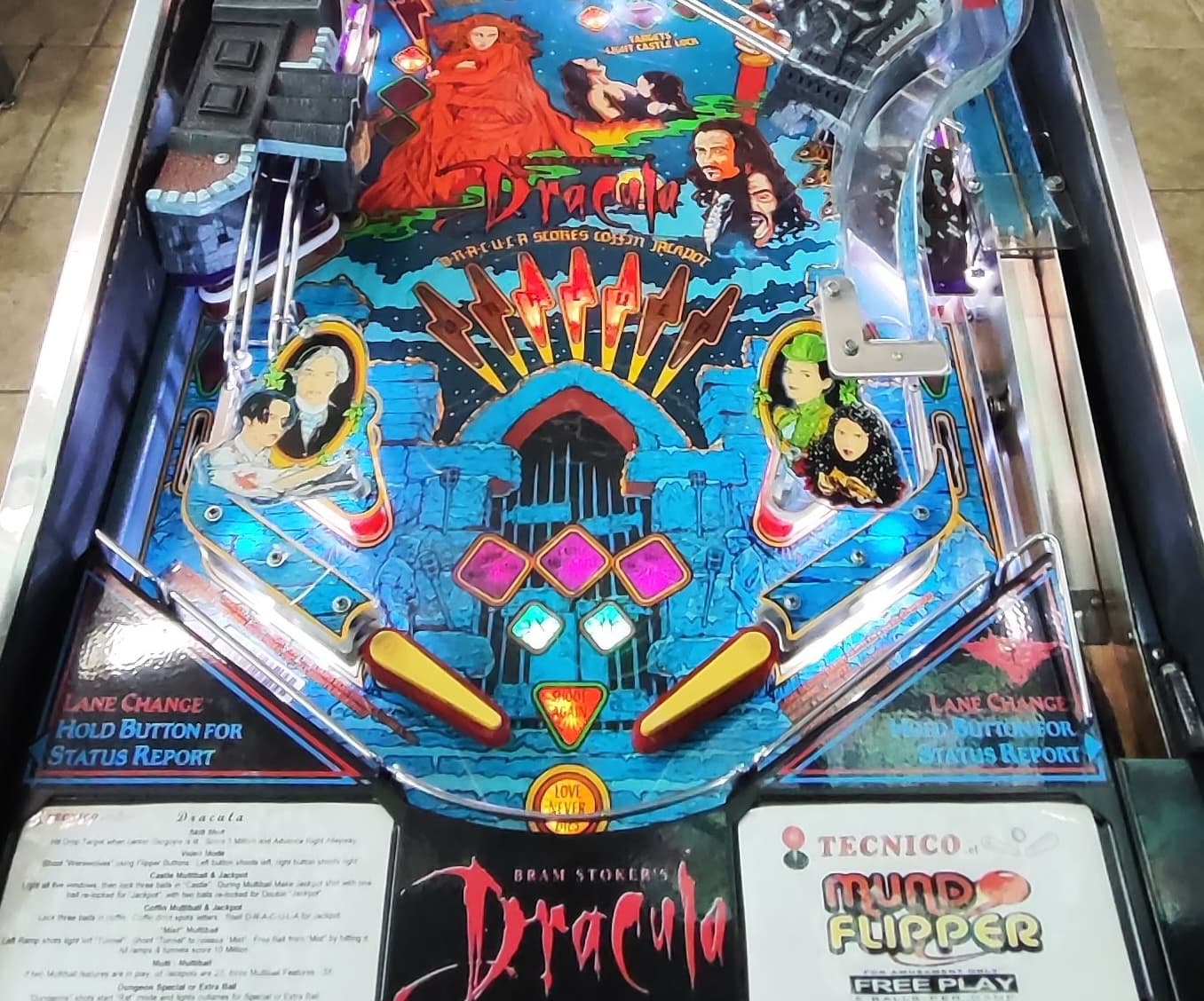 Drácula - detalle del backglass